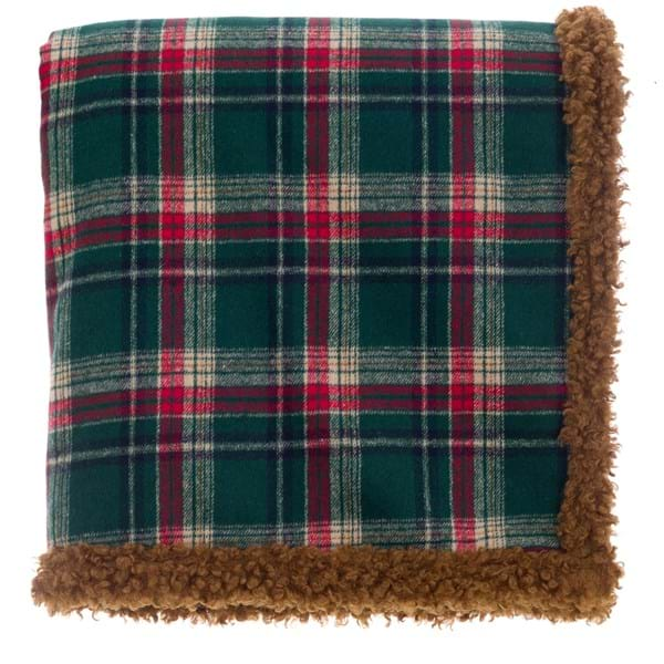 PLAID IMPRIME AVEC SHERPA FLEECE BACK A35374