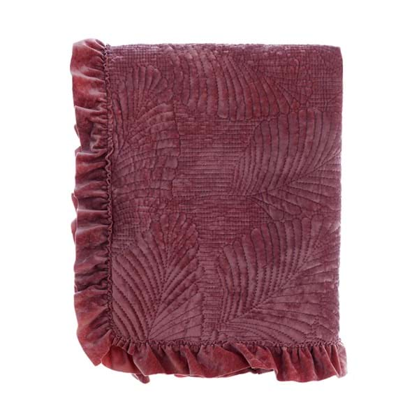 VELVET BED COVER WITH FRILLS A3658899RU