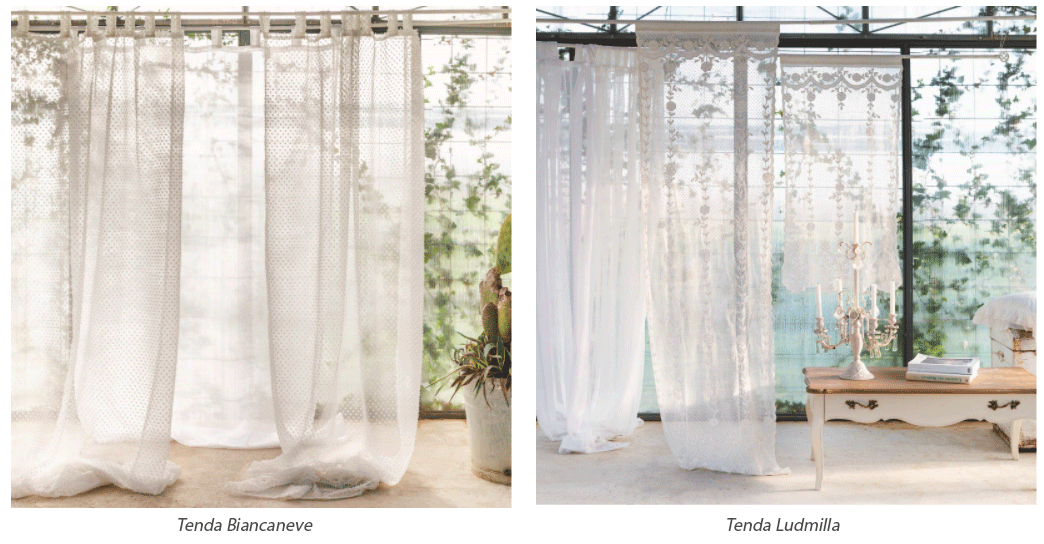 Tenda in garza di lino e organza | Arte pura